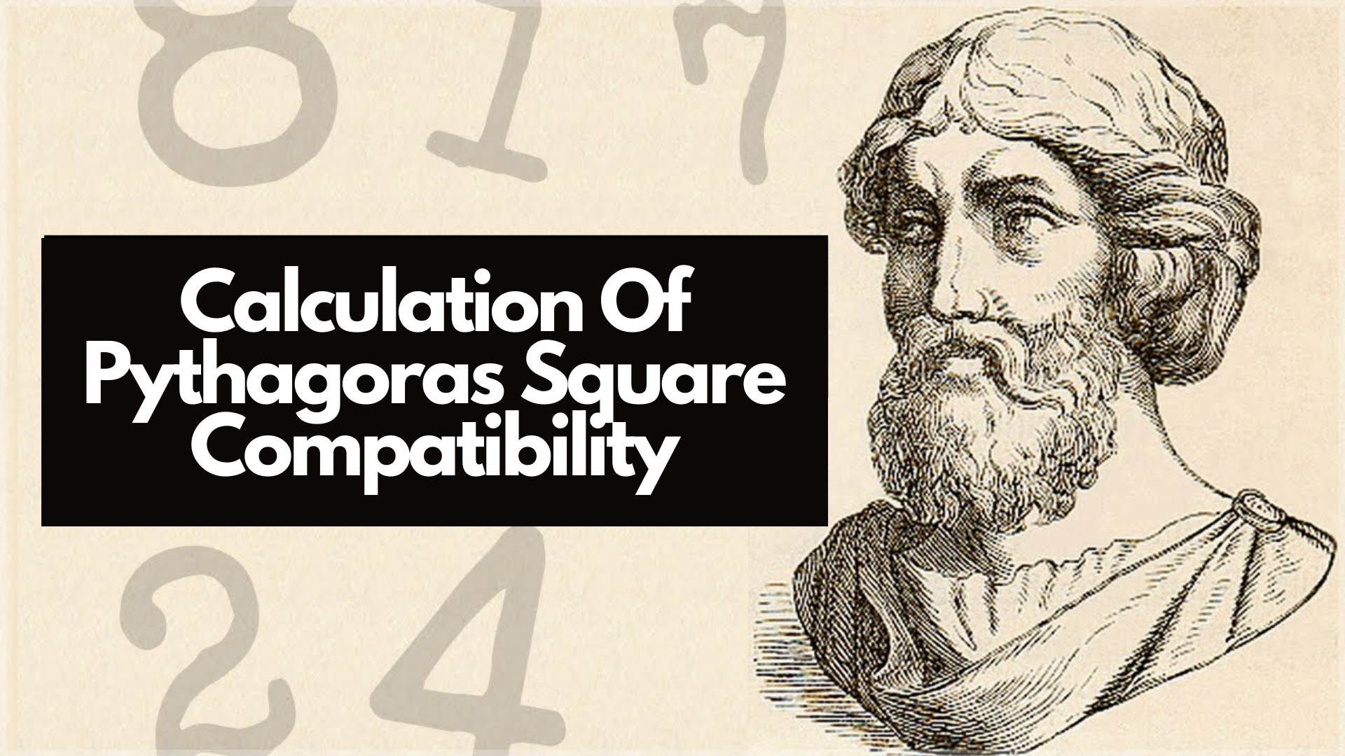 Pythagoras in the left and some numbers on the right with words Calculation Of Pythagoras Square Compatibility